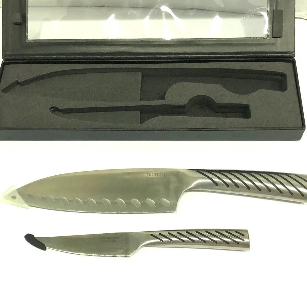 Technique Japanese Stainless Steel 2‎ PC Katsu Knife Set Chef Paring Boxed QVC